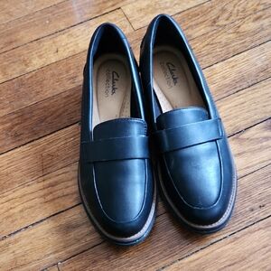 Clarks Sharon Gracie Wedge Loafers 8M